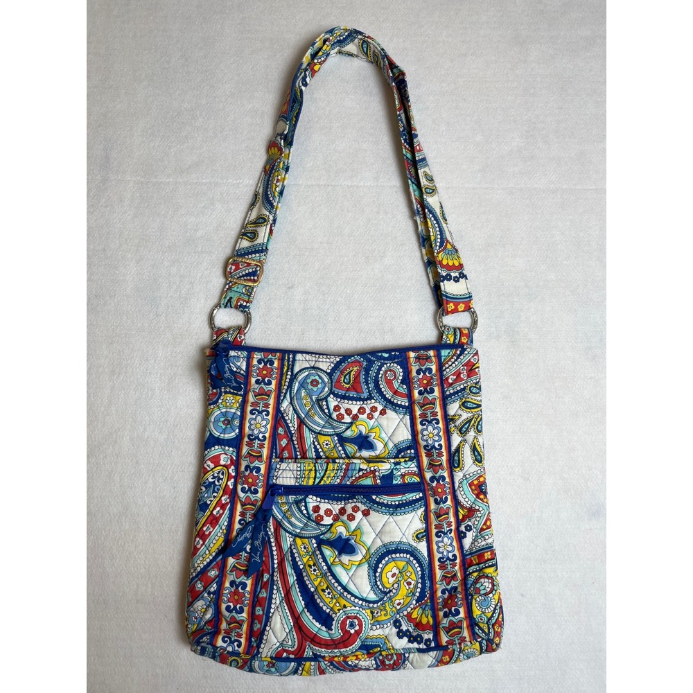 Vera Bradley Hipster Crossbody Bohemian Bag Quilted Paisley Floral Cotton